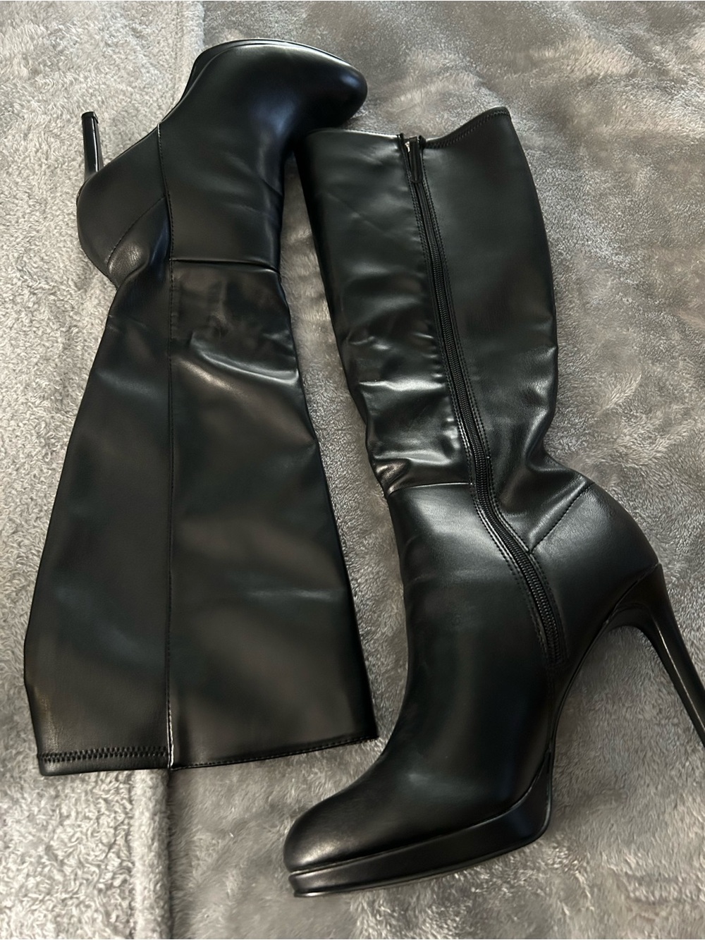 Nine West Black Knee-High Stiletto Boots
